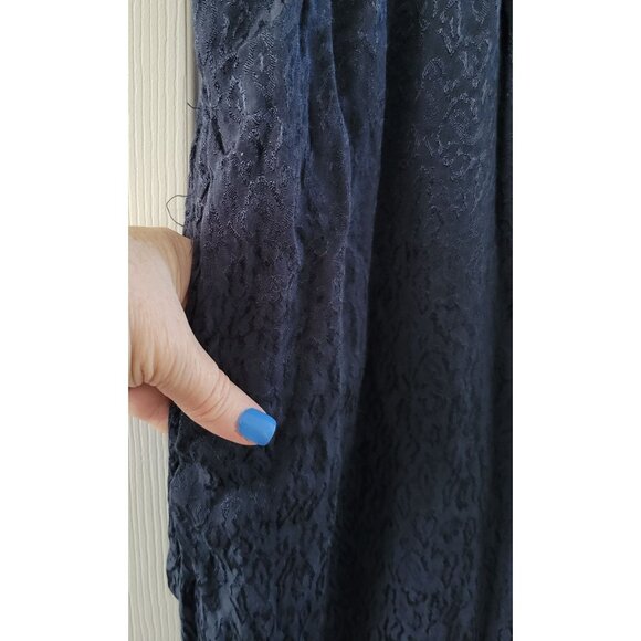 Maeve Anthropologie Blue Jacqueline Jacquard Jumpsuit size Large Tiny Flaw - Picture 5 of 9